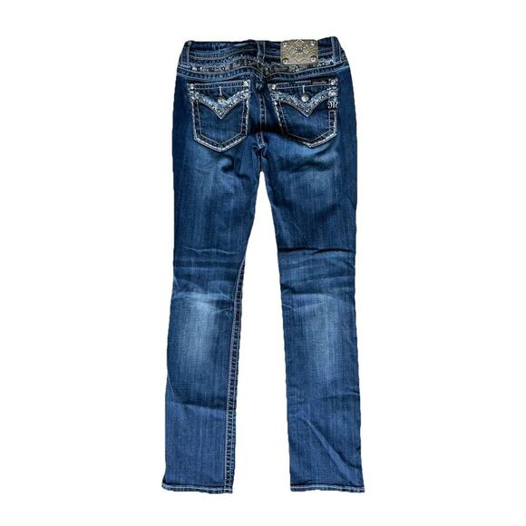 Miss Me Women’s Embellished Sequin Signature Straight Blue Denim Jeans 27x33.5 - Picture 5 of 8